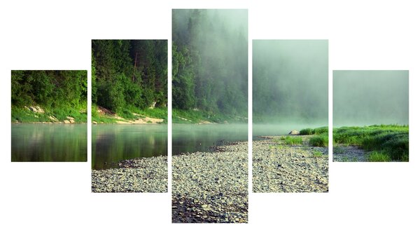 Obraz - Řeka u lesa (125x70 cm)
