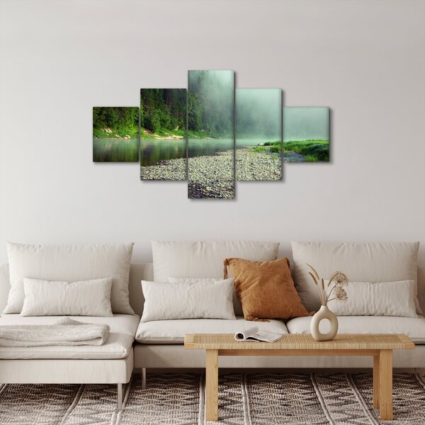 Obraz - Řeka u lesa (125x70 cm)