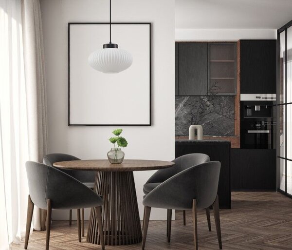 ITALUX PND-52376-1-BK Groste závěsné svítidlo 1xE27 D300mm černá, bílá
