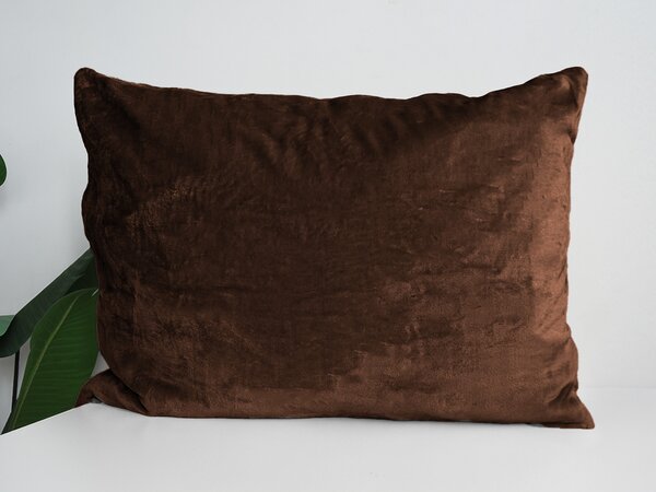 XPOSE® Mikroplyšový povlak na polštář - tmavě hnědý 40x60 cm