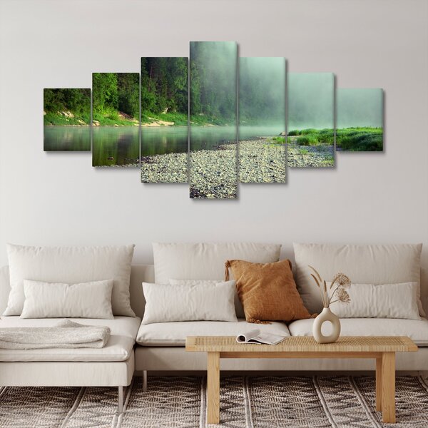 Obraz - Řeka u lesa (210x100 cm)