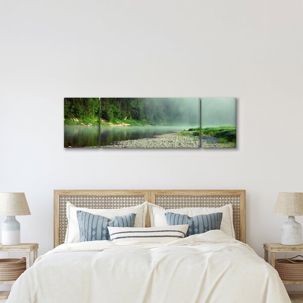 Obraz - Řeka u lesa (170x50 cm)