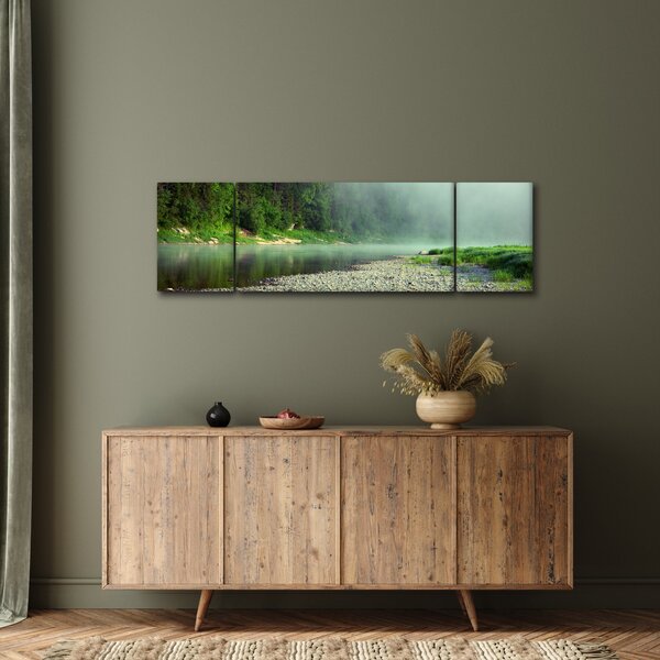 Obraz - Řeka u lesa (170x50 cm)