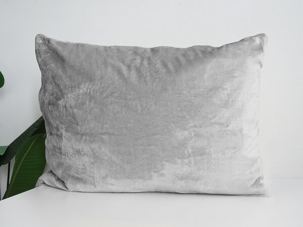 XPOSE® Mikroplyšový povlak na polštář - světle šedý 50x70 cm