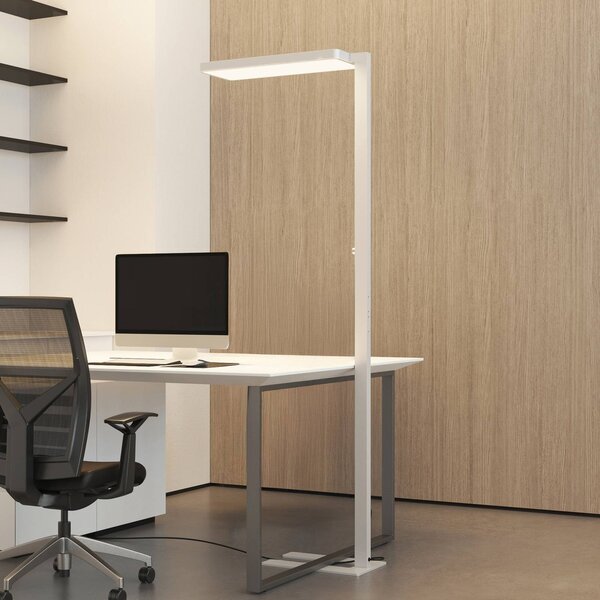Arcchio LED stojací lampa Timon, 195 cm, bílá, 54 W, hliník, stmívatelný, Bílá / opál, Pracovna / kancelář, Hliník, Moderní, stojací lampa