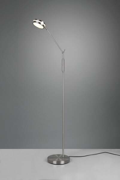 TRIO 426510107 FRANKLIN dotyková stojací lampa SMD LED V1330mm 6,5W/650lm 2700+3200+4000K matný nikl, stmívatelná