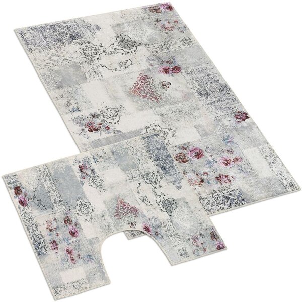 Bellatex Koupelnová a WC předložka Ornament 3D SADA 60 x 100 cm + 60 x 50 cm