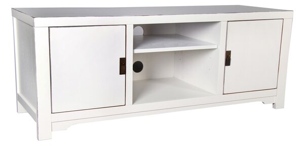 Sob nábytek - Bílý masivní tv stolek Macau - F0S01815-10