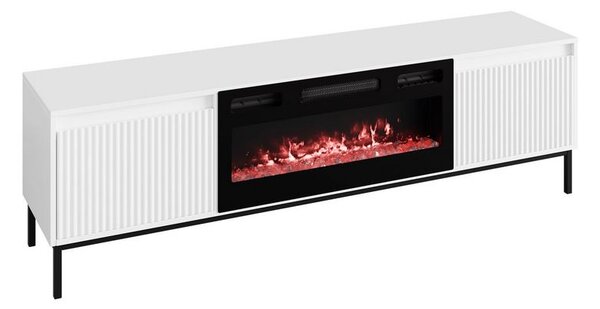 TV stolek s elektrickým krbem REMY - bílý