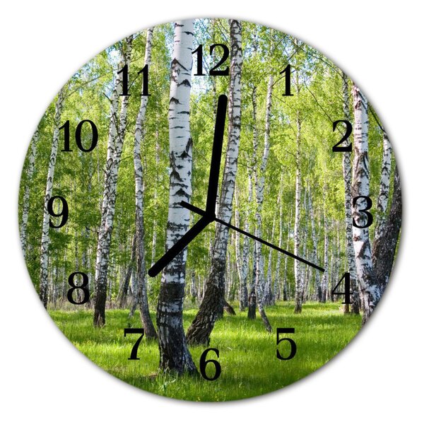 Skleněné hodiny kulaté Birch les fi 30 cm