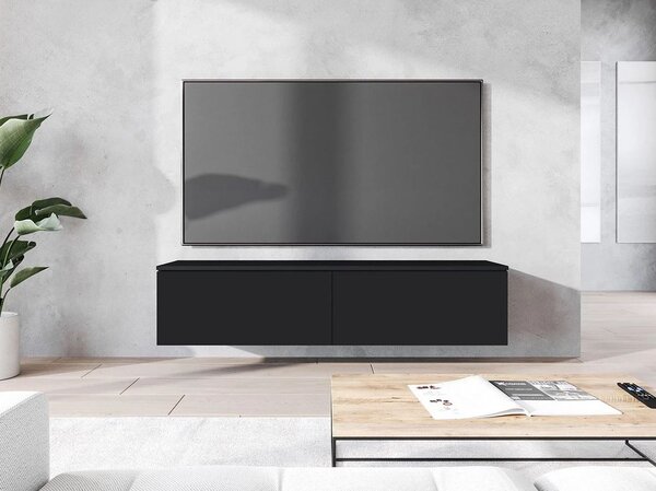 Televizní skříňka s LED osvětlením 140 cm WILLA D - černá grafitová