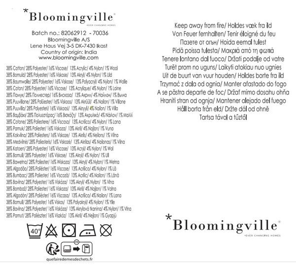 Hnědá deka z recyklované bavlny 130x160 cm Eydis – Bloomingville