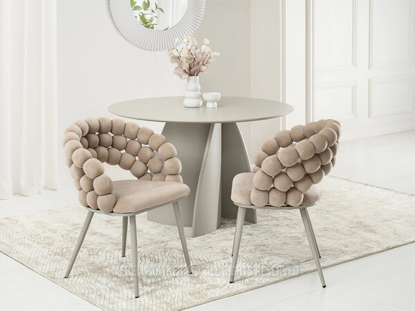 Designová jídelní židle NAHIDA - béžová / šedá
