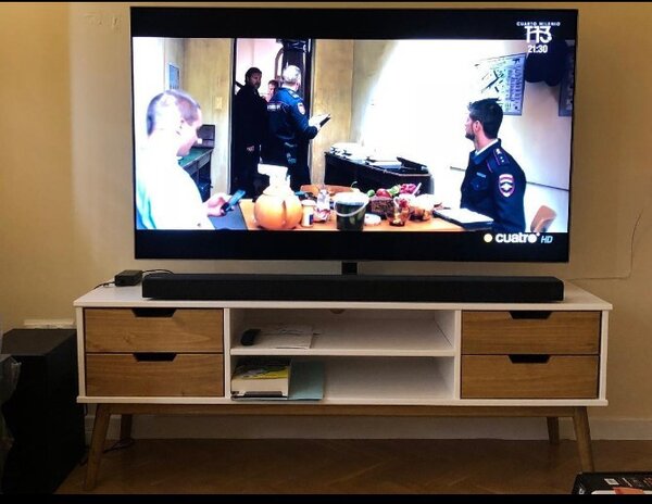 Sob nábytek - TV stolek z masivu VAN dřevo borovice bílo medový odstín - SOB-169102B