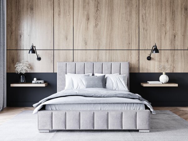 Čalouněná postel 180x200 MANUELA 1 s úložným prostorem - světle šedá