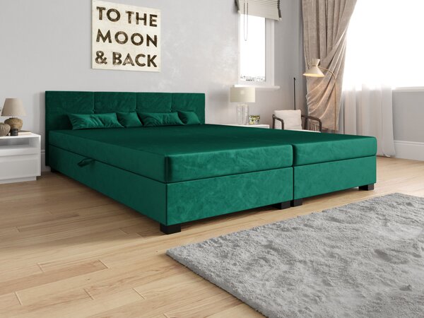 Americká postel s úložným prostorem 140x200 ROSIE 15 - zelená
