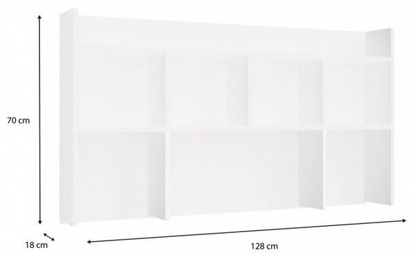Nástavba na psací stůl 130 cm CULLMAN - bílá