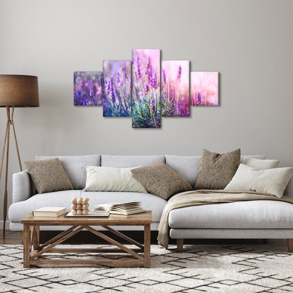 Obraz - Levandule ve třpytu slunce (125x70 cm)