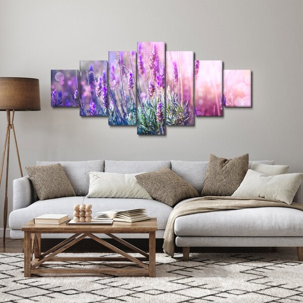 Obraz - Levandule ve třpytu slunce (210x100 cm)