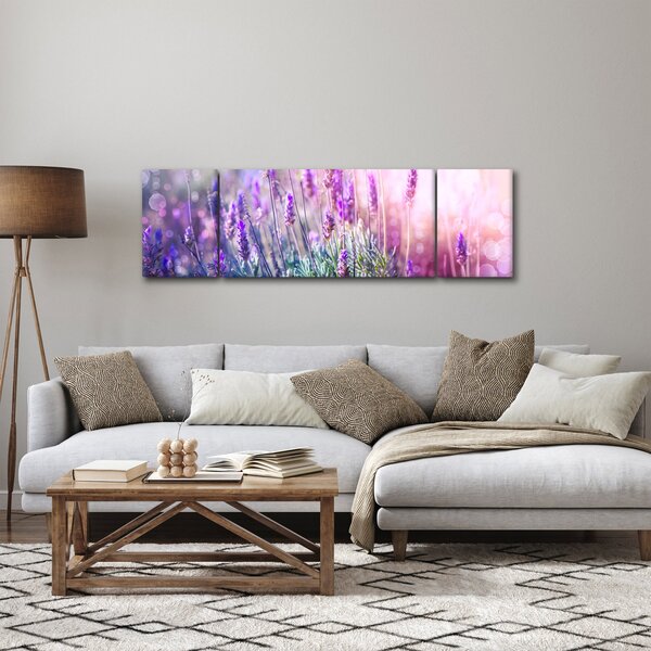 Obraz - Levandule ve třpytu slunce (170x50 cm)