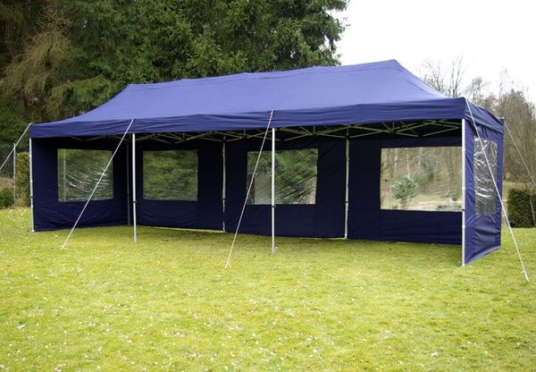 PROFI Zahradní skládací párty stan, 3 x 9 m, modrý