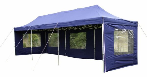 PROFI Zahradní skládací párty stan, 3 x 9 m, modrý