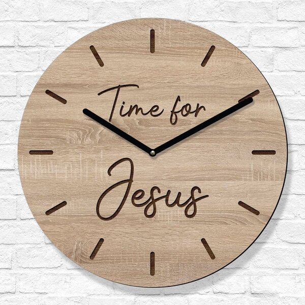 DUBLEZ | Křesťanské hodiny na zeď - Time for Jesus