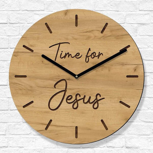 DUBLEZ | Křesťanské hodiny na zeď - Time for Jesus