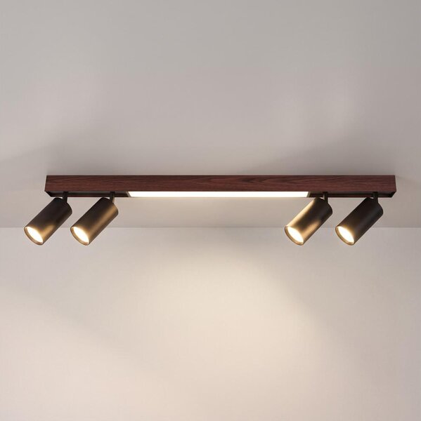 BRILAGI - LED Bodové svítidlo SELE 4xGU10/30W/230V + LED/20W černá/dekor třešně