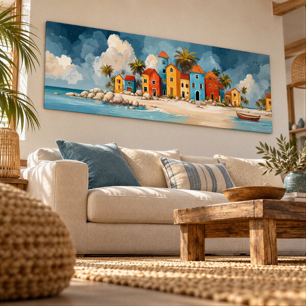 Obraz na plátně - Huňaté mraky v Sahuan Kallo FeelHappy.cz Rozměr obrazu (Šířka x Výška): 210 x 70 cm