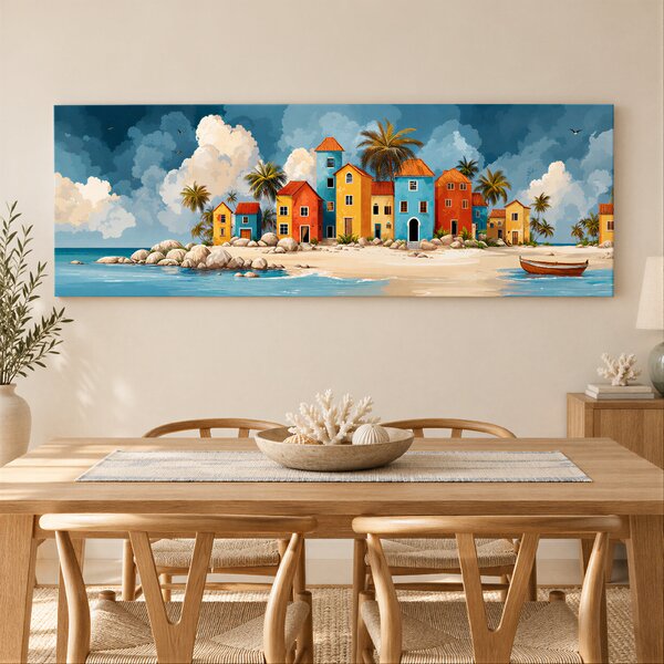 Obraz na plátně - Huňaté mraky v Sahuan Kallo FeelHappy.cz Rozměr obrazu (Šířka x Výška): 210 x 70 cm