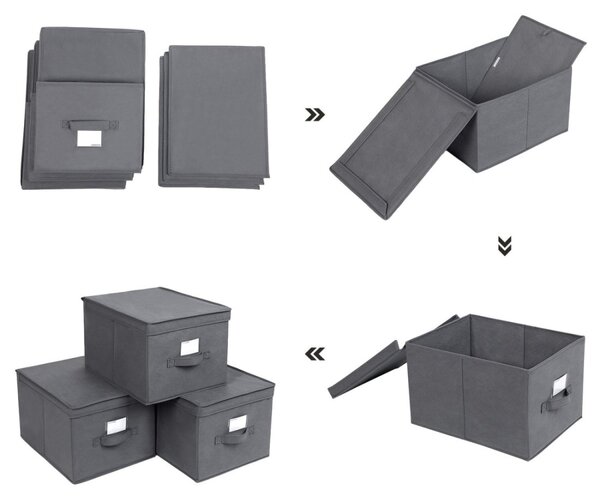 SONGMICS RFB03G Úložné boxy s víkem 3 ks
