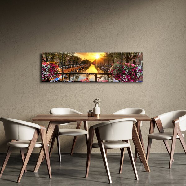 Obraz - Východ slunce v Amsterdamu (170x50 cm)