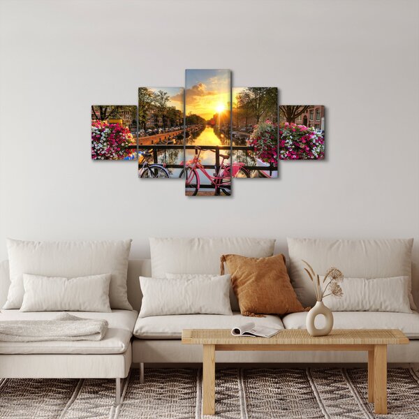 Obraz - Východ slunce v Amsterdamu (125x70 cm)