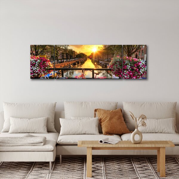 Obraz - Východ slunce v Amsterdamu (170x50 cm)