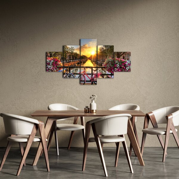 Obraz - Východ slunce v Amsterdamu (125x70 cm)