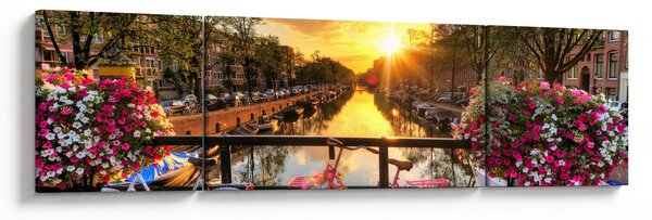 Obraz - Východ slunce v Amsterdamu (170x50 cm)