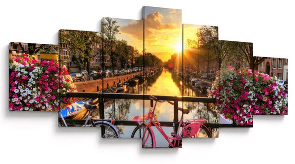 Obraz - Východ slunce v Amsterdamu (210x100 cm)