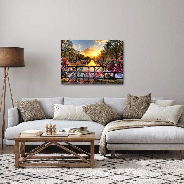 Obraz - Východ slunce v Amsterdamu (70x50 cm)