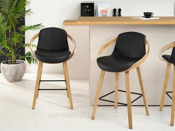 Designová barová židle HODA - dub / černá