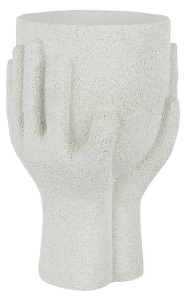Bílý cementový květináč J-line Bransi Ø 14 cm