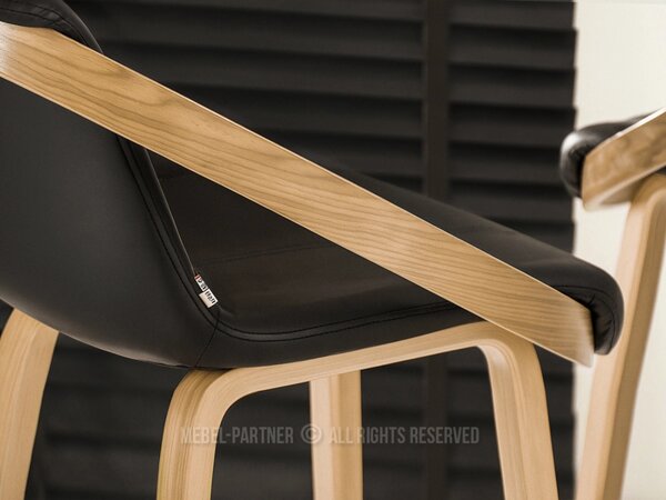 Designová barová židle HODA - dub / černá