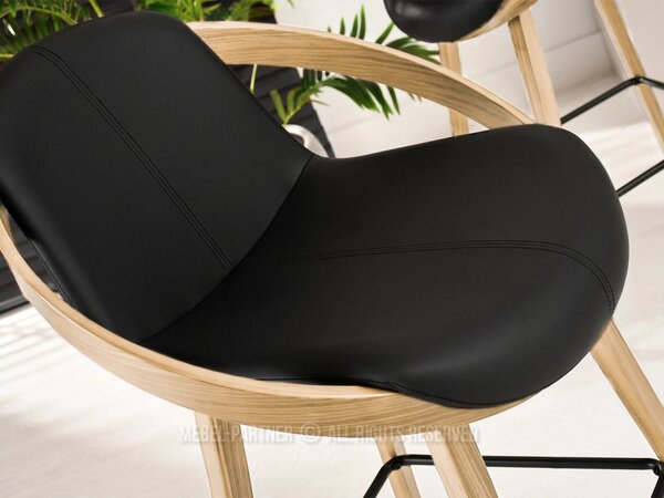 Designová barová židle HODA - dub / černá