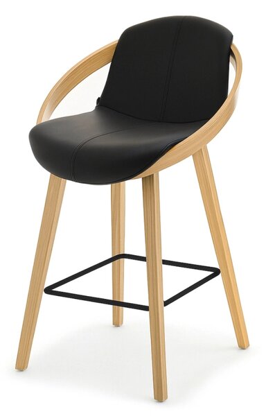 Designová barová židle HODA - dub / černá
