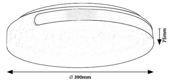 RABALUX 71085 DANUTA2 stropní svítidlo LED D390mm 24W/1700lm 4000K chromová, starlight efekt