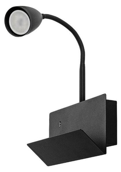RABALUX 71089 Tacito nástěnné svítidlo s vypínačem 1xGU10 černá, bílá, USB port