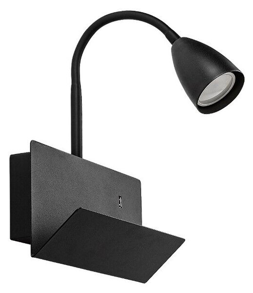 RABALUX 71089 Tacito nástěnné svítidlo s vypínačem 1xGU10 černá, bílá, USB port