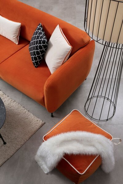 Hanah Home Rohová sedací souprava Sevilla 270 cm oranžová levá