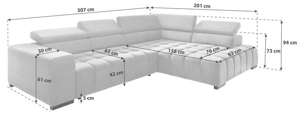 ROHOVÁ SEDAČKA, textil, šedá MID.YOU - Sedací soupravy, Online Only
