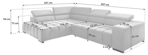 ROHOVÁ SEDAČKA, textil, hnědá MID.YOU - Sedací soupravy, Online Only